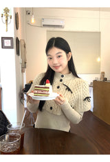 ボウケープ2ピース長袖ニット
