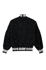 Faux Leather Military Bomber Jacket
