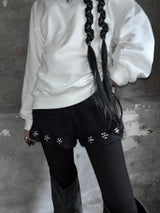 studded faux fur banded shorts (2color)