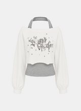 Mirielle Stripe Graphic Sweatshirt Set