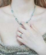 Green Oval Open Ring