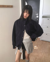 Lichu Collar Oversized Fit Cotton Bomber Jacket