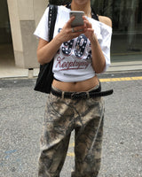 Tree denim pants