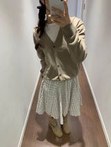 Rambo check midi skirt (2color)