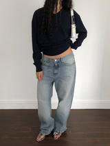 Rusty straight denim [Light blue]