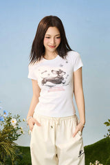 スケッチドッグスリムフィットTシャツ
