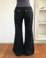 Hiel Low-Rise Bootcut Banded Pants