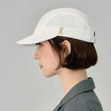 VA Stud Glossy Scrunchie Cap / Ivory