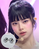 [Hearts2Hearts Ian Piercing] ダイアモンドリングハギーズピアス - Silver Color