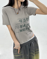 ROLL HOOD CROP SHORT SLEEVE T🖤🤍💚 - 3 COLORS