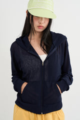 Sheer Summer Hood Zip-Up