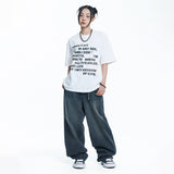 ウォッシュド クロップ レタリング ショート スリーブ - WHITE
