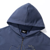 GRADATION SYMBOL PATCH HOODIE ZIP UP
 - BLUE GREY