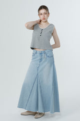 FULL DENIM LONG SKIRT_LIGHT BLUE