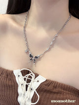 [IVE Leeseo, Purplekiss Dosie Pick!](S.Steel) ブラックバターハートネックレス