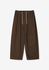 AN Washing Cotton Peach Balloon Wide Pants