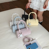 Y2K Polka Dot Mini Boston Top Handle Crossbody Bag
