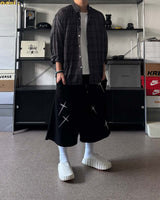 AO cross embroidery Bermuda sweatpants