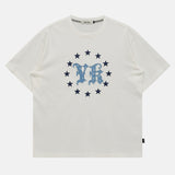 YK スター アップリケ ハーフスリーブ Tシャツ
