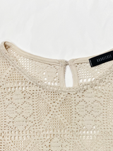 Crochet Lace Blouse Tee (Beige)