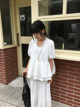 Bonomi Vintage Punching Tiered Banding Long Skirt