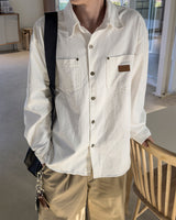 Drain Patch Work Shirt Jacket