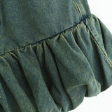 Vera Shirred Denim Mini Skirt 231633143