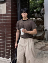Stripe colourway cropped short-sleeved t-shirt
