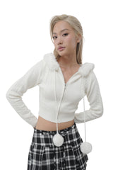 Hugging ribbon pleated skirt, Checked