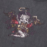 [ULKIN X BettyBoop] Metal Art Semi-crop Short Sleeve T-shirt_Charcoal