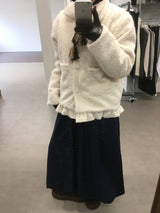 フリルヘムハヘアリーハーフコート (2color)