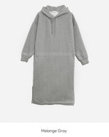 Hooded fleece long one-piece