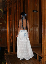 Butterfly Denim Backless Tube Top