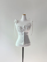 Arzen strap lace top (white)
