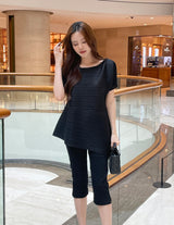 Lubat Unbalanced Pleated Blouse