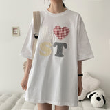 Lost Patch Checkered Stripe Short Sleeve T-shirt (3 colors) H&L