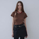 ツーウェイリボンTシャツ ブラウン