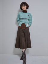 [LINE] Wool Blend Pleats Skirt