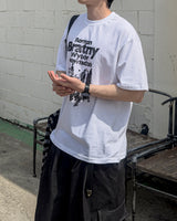 ウィーバー プリント オーバーサイズ ハーフスリーブ Tシャツ