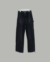 Snap Button Denim Pants (Black)