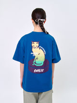 スマイリングキャットTシャツ_ティール