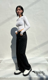FLOWER DOT DENIM PANTS code 23001