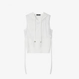 LAYERED HOODIE VEST_MESH WHITE
