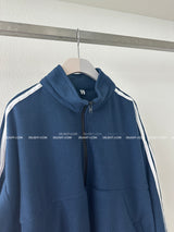 Fleece track semi zip-up sweatshirt