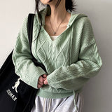 パイントツイストフードストラップニットウェア