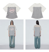 レースミックスシャーリングTシャツ