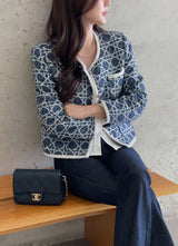 Mondel Cannage Color Matching Tweed Jacket