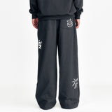 Symbol Embossed Sweat Pants Charcoal