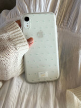 dot phonecase 半透明ドット柄ケース グリーン