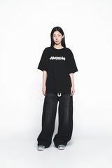 25SS ラフペインティングロゴショートスリーブTシャツ ブラック